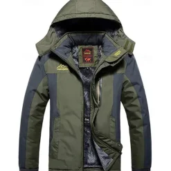 Men's Winter Jacket Fleece Jacket Softshell Windbreaker Climbing Snow Sports Thermal Warm Waterproof Hooded Sportswear