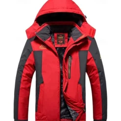Men's Winter Jacket Fleece Jacket Softshell Windbreaker Climbing Snow Sports Thermal Warm Waterproof Hooded Sportswear
