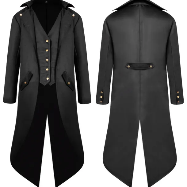 Men's Winter Jacket Trench Coat Cloak / Capes Party Halloween Fall Winter Nylon Waterproof Outerwear Clothing Apparel Fashion Cosplay Vintage Style