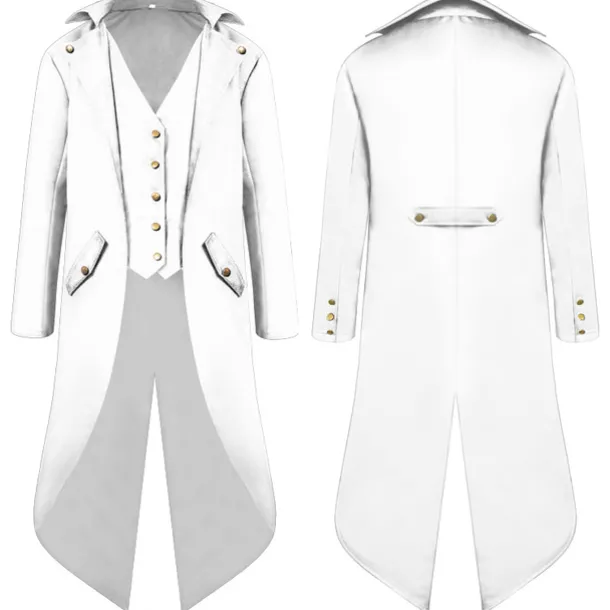 Men's Winter Jacket Trench Coat Cloak / Capes Party Halloween Fall Winter Nylon Waterproof Outerwear Clothing Apparel Fashion Cosplay Vintage Style