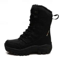 Men's Winter Tactical Boots – Warm Faux Fur Lined, Waterproof High Top Snow Boots with Anti-Slip Sole, Ideal for Outdoor Hiking and Cold Weather