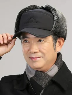 Men's Winter Thermal Insulated Cap with Detachable Face Mask - Windproof and Waterproof Earflap Hat for Outdoor Activities