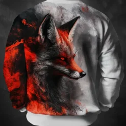 Men's Wolf Sweatshirt Sweatshirt Long Sleeve Sweatshirt Crew Neck Fashion Daily Casual 3D Printing Holiday Going out Streetwear Crewneck 3D Print Winter Spring & Fall