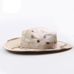 Men's Women's Camouflage Army Tactical Cap Military Boonie Hat Sun Hat Fishing Hat Bucket Cap Wide Brim Outdoor UV Protection Breathable Quick Dry Sweat wicking Hat for Hunting Fishing Climbing Summer
