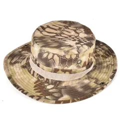 Men's Women's Camouflage Army Tactical Cap Military Boonie Hat Sun Hat Fishing Hat Bucket Cap Wide Brim Outdoor UV Protection Breathable Quick Dry Sweat wicking Hat for Hunting Fishing Climbing Summer