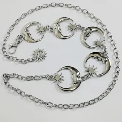 Men's Women's Chain Belt Metal Chain Buckle Free Embossed Casual Classic Party Daily Silver