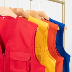 Men's Women's Fishing Vest Hiking Vest Sleeveless Jacket Coat Top Outdoor Multi-Pockets Breathable Quick Dry Lightweight Winter Summer Polyester Yellow Orange Red Camping / Hiking Fishing