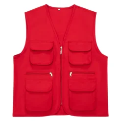 Men's Women's Fishing Vest Hiking Vest Sleeveless Jacket Coat Top Outdoor Multi-Pockets Breathable Quick Dry Lightweight Winter Summer Polyester Yellow Orange Red Camping / Hiking Fishing