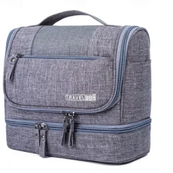 Men's Women's Handbag Makeup Bag Cosmetic Bag Polyester Oxford Cloth Holiday Beach Travel Zipper Large Capacity Waterproof Breathable Solid Color Blue Dark Blue Grey