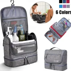 Men's Women's Handbag Makeup Bag Cosmetic Bag Polyester Oxford Cloth Holiday Beach Travel Zipper Large Capacity Waterproof Breathable Solid Color Blue Dark Blue Grey