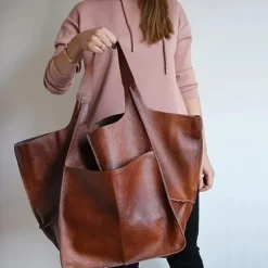 Men's Women's Handbag Shoulder Bag PU Leather Party Shopping Anti-Slip Large Capacity Durable Solid Color Leopard dark brown Leopard Wine Red