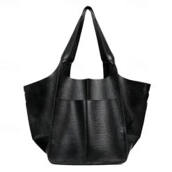 Men's Women's Handbag Shoulder Bag PU Leather Party Shopping Anti-Slip Large Capacity Durable Solid Color Leopard dark brown Leopard Wine Red