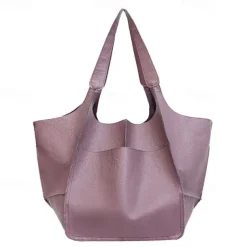 Men's Women's Handbag Shoulder Bag PU Leather Party Shopping Anti-Slip Large Capacity Durable Solid Color Leopard dark brown Leopard Wine Red