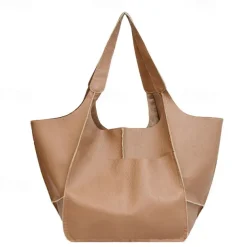 Men's Women's Handbag Shoulder Bag PU Leather Party Shopping Anti-Slip Large Capacity Durable Solid Color Leopard dark brown Leopard Wine Red