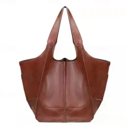 Men's Women's Handbag Shoulder Bag PU Leather Party Shopping Anti-Slip Large Capacity Durable Solid Color Leopard dark brown Leopard Wine Red