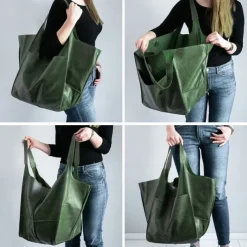 Men's Women's Handbag Shoulder Bag PU Leather Party Shopping Anti-Slip Large Capacity Durable Solid Color Leopard dark brown Leopard Wine Red