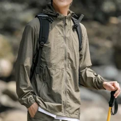Men's Women's Hiking Jacket Outdoor UPF50+ Breathable Lightweight Jacket Windbreaker Jacket Traveling Dark Grey Black White Army Green Royal Blue
