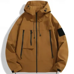 Men's Women's Hiking Jacket Winter Outdoor Windproof Front Zipper Lightweight Jacket Full Zip Camping / Hiking / Caving Black White Purple Brown Green