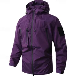 Men's Women's Hiking Jacket Winter Outdoor Windproof Front Zipper Lightweight Jacket Full Zip Camping / Hiking / Caving Black White Purple Brown Green