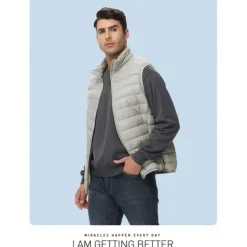 Men's Women's Hiking Vest Sleeveless Top Outdoor Thermal Warm Portable Ultra Light (UL) Winter Pocket Down Light Yellow Dark Grey Dark Pink Work Traveling Winter Sports