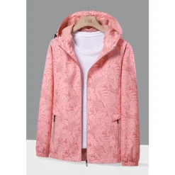 Men's Women's Hoodie Jacket Hiking Jacket Hiking Raincoat Winter Outdoor Waterproof Breathable Soft Detachable Cap Jacket Full Length Visible Zipper Fishing Climbing Beach Light Pink Black White Blue