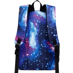 Men's Women's Kid's Backpack School Bag Bookbag 3D Print Functional Backpack Daily Galaxy 3D Print Canvas Large Capacity Waterproof Zipper Blue Light Purple Fuchsia