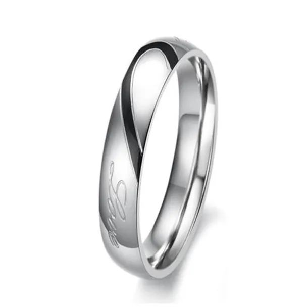 Men's Women's 2pcs Cuff Links Couple Rings Band Ring Engagement Ring Wedding Party Two tone Ladies Simple Silver