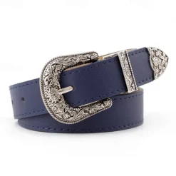 Men's Women's PU Buckle Belt PU Leather Metal Bucke Eyelet Formal Casual Party Daily Black Gray Dark Blue Brown