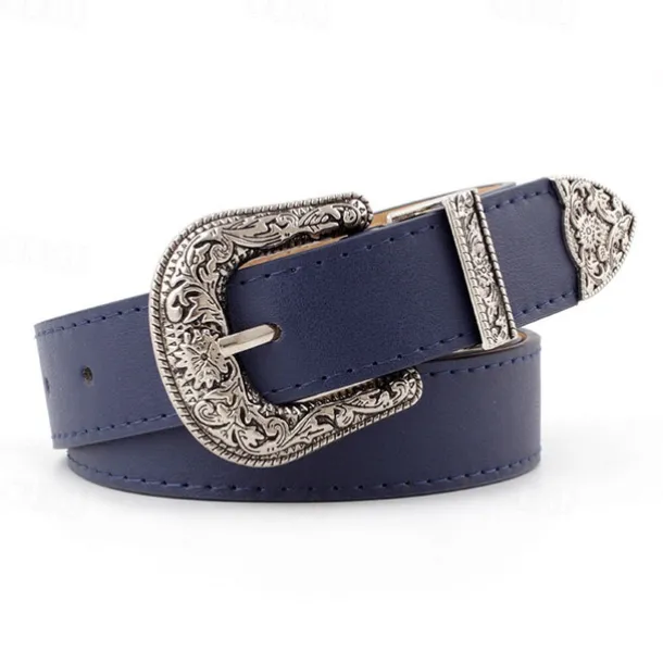 Men's Women's PU Buckle Belt PU Leather Metal Bucke Eyelet Formal Casual Party Daily Black Gray Dark Blue Brown