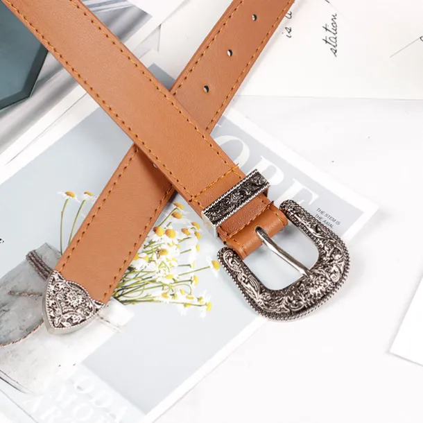 Men's Women's PU Buckle Belt PU Leather Metal Bucke Eyelet Formal Casual Party Daily Black Gray Dark Blue Brown