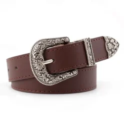 Men's Women's PU Buckle Belt PU Leather Metal Bucke Eyelet Formal Casual Party Daily Black Gray Dark Blue Brown