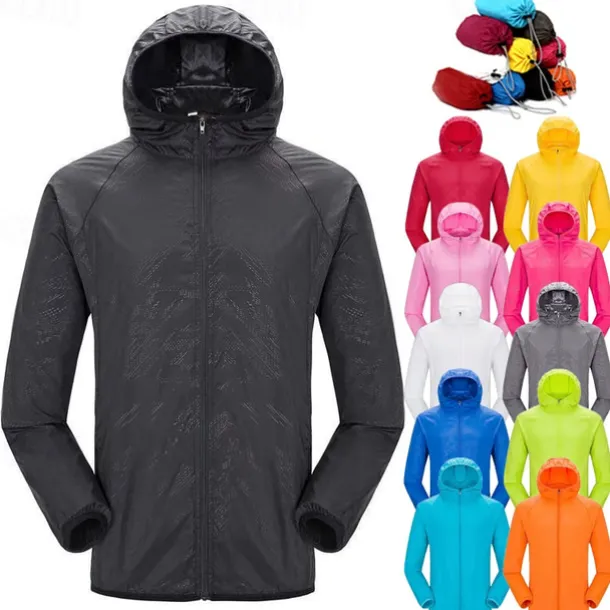 Men's Women's Rain Jacket Windbreaker UPF 50+ UV Sun Protection Zip Up Hoodie Long Sleeve Fishing Running Hiking Jacket Summer Outdoor Packable Quick Dry Outerwear Jacket Top Climbing