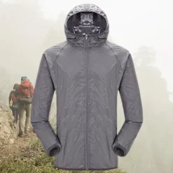 Men's Women's Rain Jacket Windbreaker UPF 50+ UV Sun Protection Zip Up Hoodie Long Sleeve Fishing Running Hiking Jacket Summer Outdoor Packable Quick Dry Outerwear Jacket Top Climbing