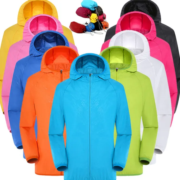 Men's Women's Rain Jacket Windbreaker UPF 50+ UV Sun Protection Zip Up Hoodie Long Sleeve Fishing Running Hiking Jacket Summer Outdoor Packable Quick Dry Outerwear Jacket Top Climbing