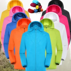 Men's Women's Rain Jacket Windbreaker UPF 50+ UV Sun Protection Zip Up Hoodie Long Sleeve Fishing Running Hiking Jacket Summer Outdoor Packable Quick Dry Outerwear Jacket Top Climbing