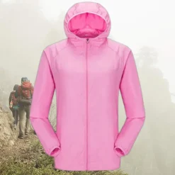 Men's Women's Rain Jacket Windbreaker UPF 50+ UV Sun Protection Zip Up Hoodie Long Sleeve Fishing Running Hiking Jacket Summer Outdoor Packable Quick Dry Outerwear Jacket Top Climbing