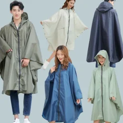 Men's Women's Rain Poncho Hiking Raincoat Waterproof Hiking Jacket Summer Outdoor Waterproof Breathable Quick Dry Lightweight Jacket Poncho Top Fishing Climbing Army green (unisex) Matcha