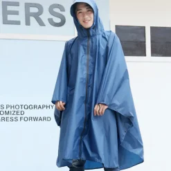 Men's Women's Rain Poncho Hiking Raincoat Waterproof Hiking Jacket Summer Outdoor Waterproof Breathable Quick Dry Lightweight Jacket Poncho Top Fishing Climbing Army green (unisex) Matcha