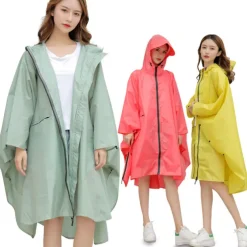 Men's Women's Rain Poncho Hiking Raincoat Waterproof Hiking Jacket Summer Outdoor Waterproof Breathable Quick Dry Lightweight Jacket Poncho Top Fishing Climbing Army green (unisex) Matcha