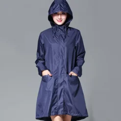 Men's Women's Rain Poncho Waterproof Hiking Jacket Rain Jacket Outdoor Waterproof Quick Dry Lightweight Comfortable Outerwear Windbreaker Raincoat Fishing Climbing Beach Light Khaki Sea Blue Dark