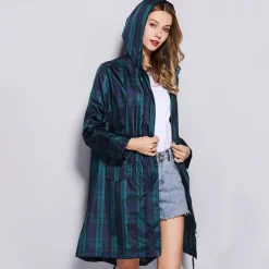 Men's Women's Rain Poncho Waterproof Hiking Jacket Rain Jacket Outdoor Waterproof Quick Dry Lightweight Comfortable Outerwear Windbreaker Raincoat Fishing Climbing Beach Light Khaki Sea Blue Dark