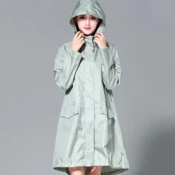 Men's Women's Rain Poncho Waterproof Hiking Jacket Rain Jacket Outdoor Waterproof Quick Dry Lightweight Comfortable Outerwear Windbreaker Raincoat Fishing Climbing Beach Light Khaki Sea Blue Dark