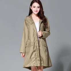 Men's Women's Rain Poncho Waterproof Hiking Jacket Rain Jacket Outdoor Waterproof Quick Dry Lightweight Comfortable Outerwear Windbreaker Raincoat Fishing Climbing Beach Light Khaki Sea Blue Dark
