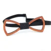 Men's Wooden Laser-Cut Bow Tie with Black Denim Accent – Stylish and Unique Fashion Accessory for Weddings, Parties and Formal Occasions