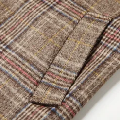 Men's Wool Coat Overcoat Trench Coat Long Trench Coat Daily Vacation Fall & Winter Polyester Thermal Warm Windproof Outerwear Clothing Apparel Fashion Classic Plaid Pocket Lapel Single Breasted