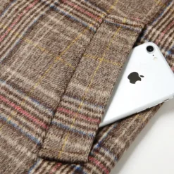 Men's Wool Coat Overcoat Trench Coat Long Trench Coat Daily Vacation Fall & Winter Polyester Thermal Warm Windproof Outerwear Clothing Apparel Fashion Classic Plaid Pocket Lapel Single Breasted