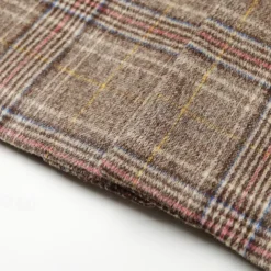 Men's Wool Coat Overcoat Trench Coat Long Trench Coat Daily Vacation Fall & Winter Polyester Thermal Warm Windproof Outerwear Clothing Apparel Fashion Classic Plaid Pocket Lapel Single Breasted