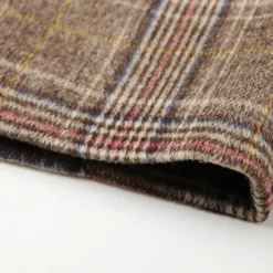 Men's Wool Coat Overcoat Trench Coat Long Trench Coat Daily Vacation Fall & Winter Polyester Thermal Warm Windproof Outerwear Clothing Apparel Fashion Classic Plaid Pocket Lapel Single Breasted