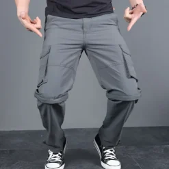 Men's Work Pants Convertible Pants / Zip Off Pants Hiking Pants Trousers Summer Outdoor Regular Fit Ripstop Breathable Lightweight Soft Nylon Bottoms Army Green Grey Khaki Hunting Fishing Climbing M