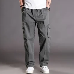 Men's Work Pants Hiking Cargo Pants Hiking Pants Trousers Summer Outdoor Ripstop Quick Dry Multi Pockets Breathable Cotton Pants / Trousers Bottoms Army Green Light Grey Black Work Hunting Fishing L